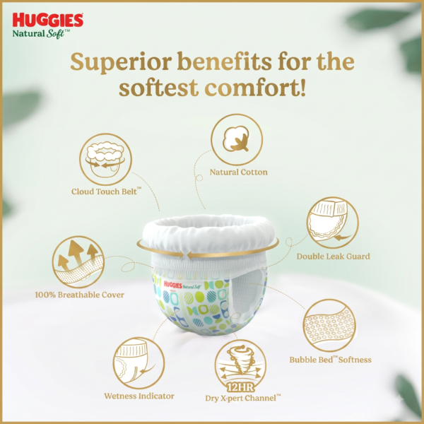 Huggies Natural Soft Premium Baby Diaper Pants Medium
