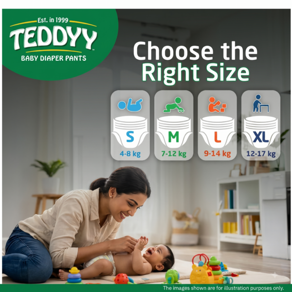 Addtional 1 Teddyy Easy Diaper Pants with Rash Protection and 3x Faster absorption Technology - L 62 Pieces