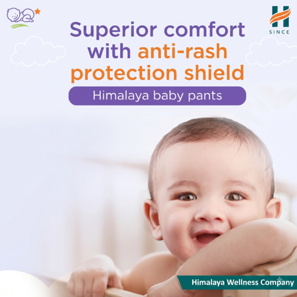 Himalaya Babycare Himalaya Total Care Baby Pants Diapers With Anti Rash Shield Medium - 54 Pieces