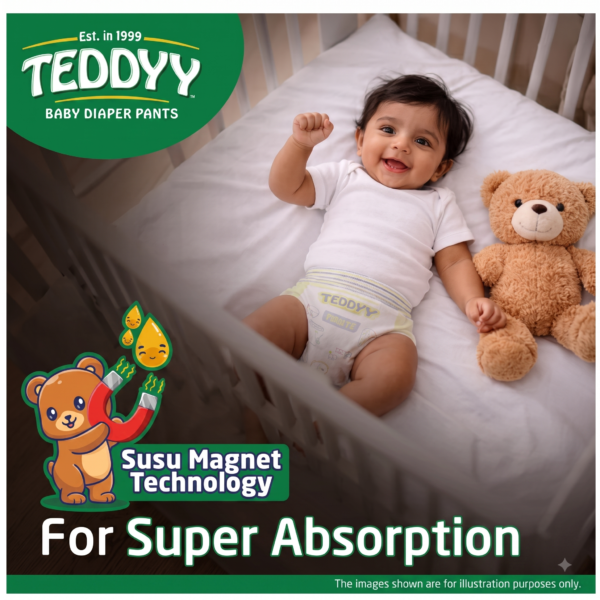 Addtional Image Teddyy Easy Diaper Pants with Rash Protection and 3x Faster absorption Technology - L 62 Pieces