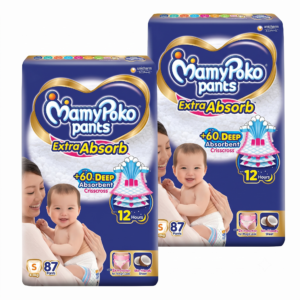 MAMYPOKO PANTS Pants Extra Absorb Pant Diapers - Small  (87 Pieces)- Pack of 2