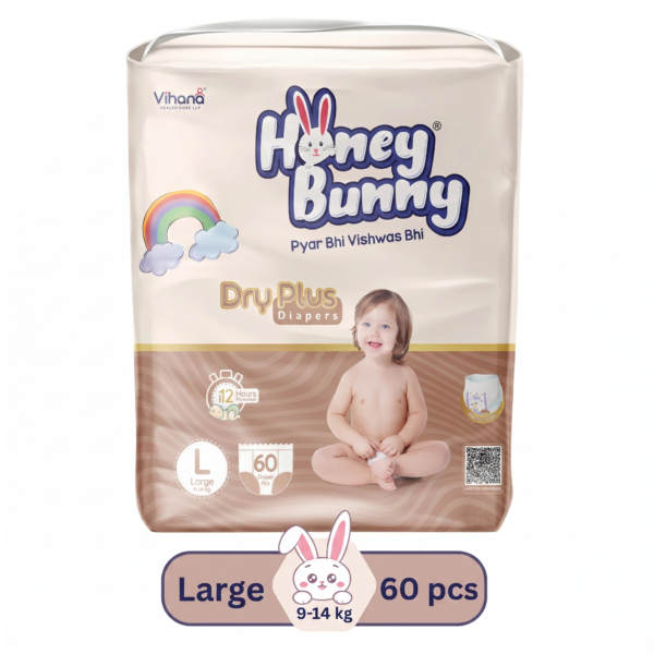 Honey Bunny Pant Style Diaper Large L Size - 60 Pieces