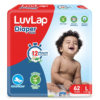 LuvLap Pant Style Baby Diapers, Large (L), 62 Count, Aloe Vera Lotion, 12hr Protection