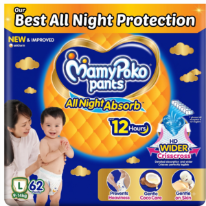 MamyPoko New Mamypoko Pants Premium All Night Absorb| Pant Style Baby Diapers Large Size(L), Ideal for 9-14Kg-54 Pants