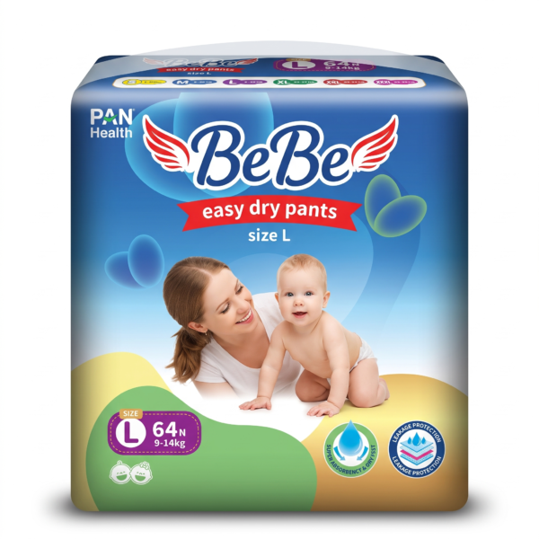 BeBe Baby Care Diaper Pants Style-L Size-64 Pieces