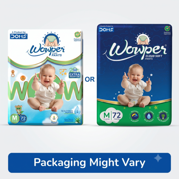 Wowper Baby Diaper Pants - Medium M size (78 Pieces)- Pack of 2