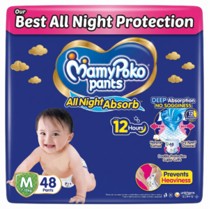 MamyPoko New Mamypoko Pants Premium All Night Absorb| Pant Style Baby Diapers Medium Size(M), Ideal for 7-12Kgs-64 Pants