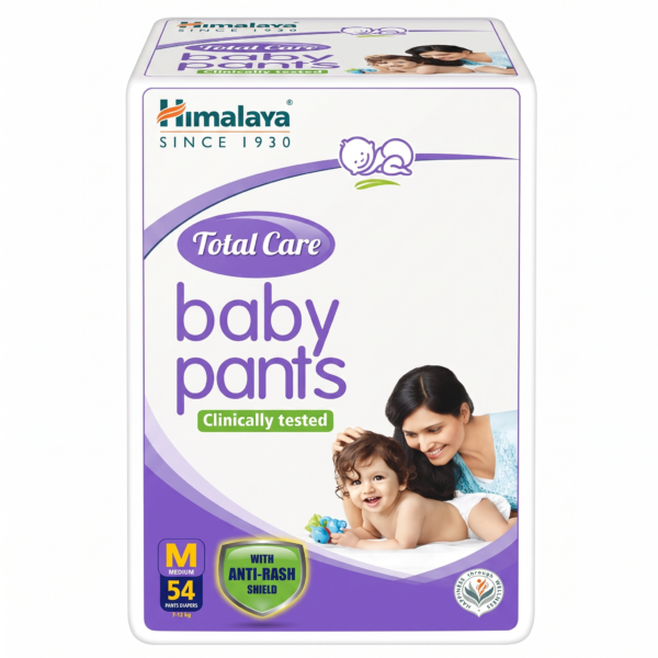 Himalaya Babycare Himalaya Total Care Baby Pants Diapers With Anti Rash Shield Medium - 54 Pieces