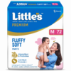 Little's Premium New Born Baby Diaper M Size (Medium) Pants Style-7-12 kg-72 Count