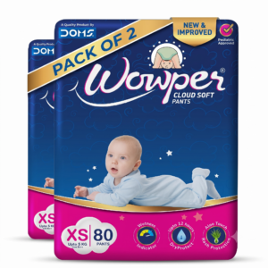 Wowper Baby Diaper Pants - NB/XS size (80 Pieces)- Pack of 2