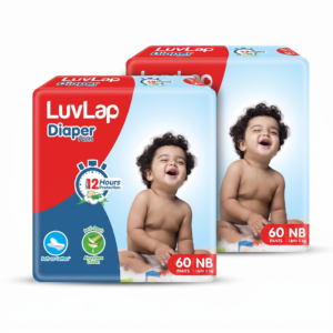 LuvLap Pant Diapers - NB/XS (60 Pieces)- Pack of 2