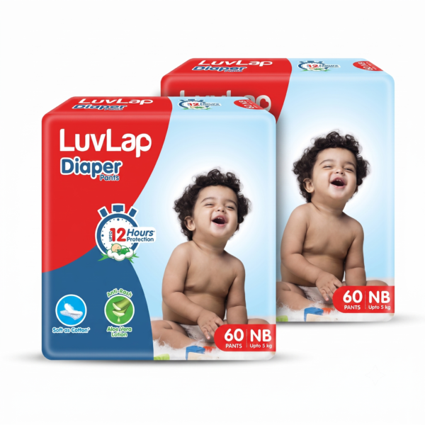 LuvLap Pant Diapers - NB/XS (60 Pieces)- Pack of 2