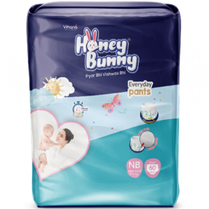 Honey Bunny Pant Style Diaper New Born (XS/NB) - 60 Pieces