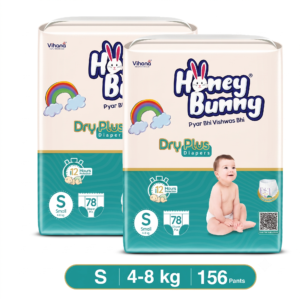 S HONEY BUNNY Baby Diaper Pant-S Size 78 Pieces ( Pack of 2)