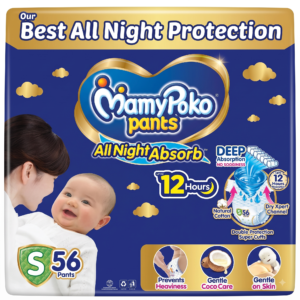 MamyPoko New Mamypoko Pants Premium All Night Absorb| Pant Style Baby Diapers Small Size(S), Ideal for 4-8Kgs-74 Pants