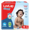 LuvLap Pant Style Baby Diapers, Small (S), 78 Count, Aloe Vera Lotion, 12hr Protection