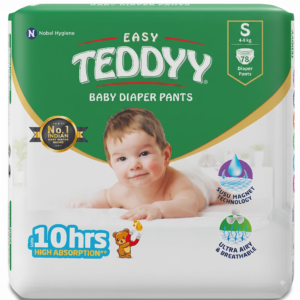 Teddyy Easy Diaper Pants with Rash Protection and 3x Faster absorption Technology - S 78 Pieces