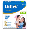 Little's Premium New Born Baby Diaper S Size (Small) Pants Style- 4-8 kg-78 Count