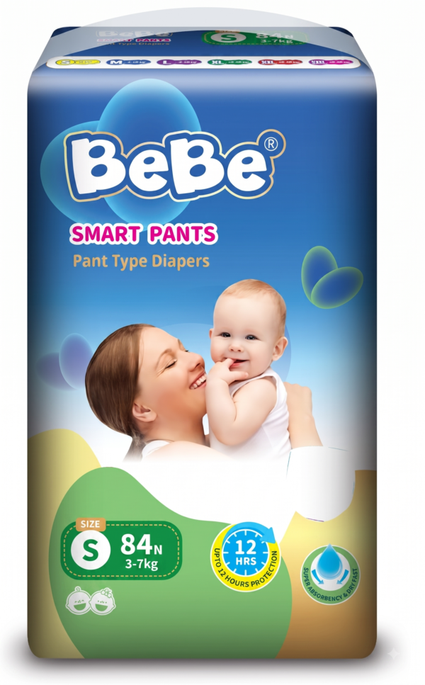 BeBe Baby Care Diaper Pants Style-S Size-84 Pieces