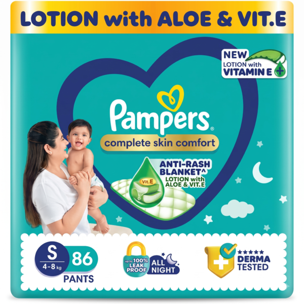 Pampers Baby dry diaper pants Small S 86 Pieces( Pack of 2)