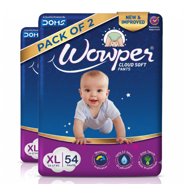 Wowper Baby Diaper Pants - Extra Large XL size (54 Pieces)- Pack of 2