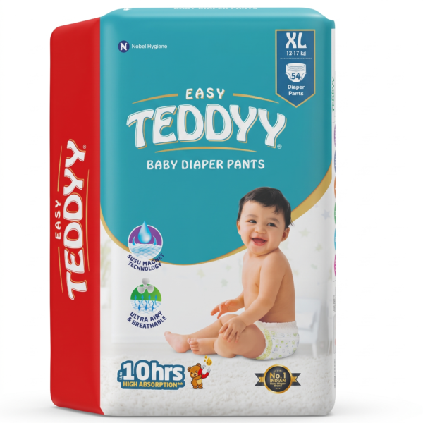 XL54 Teddyy Easy Diaper Pants with Rash Protection and 3x Faster absorption Technology - XL 54 Pieces