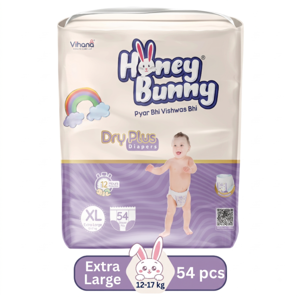 Honey Bunny Pant Style Diaper Extra Large XL Size - 54 Pieces
