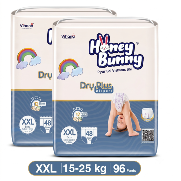 HONEY BUNNY Baby Diaper Pant-XXL Size 48 Pieces ( Pack of 2)