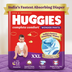 Huggies Complete Comfort Wonder Pants, India's Fastest Absorbing Diaper | XXL Size, 24 Diapers