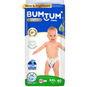 Bumtum Baby Diaper Pants, XXL Size, 40 Count, Double Layer Leakage Protection Infused With Aloe Vera, Cottony Soft High Absorb Technology