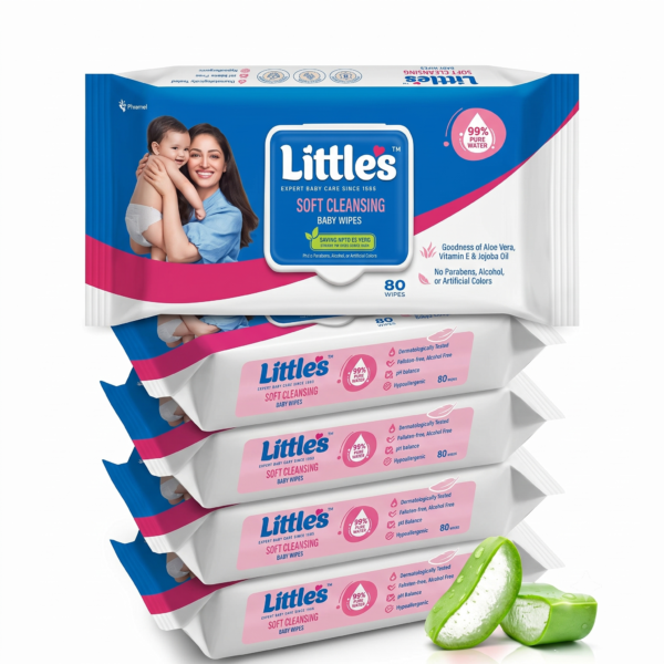 Little's Soft Cleansing Baby Wipes - Pack of 6
