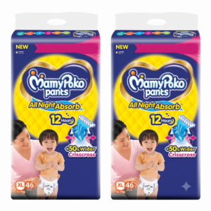 xl 46 MamyPoko Pants Standard Diaper With Crisscross Absorption Extra Large Size XL-46 (Pack of 2)